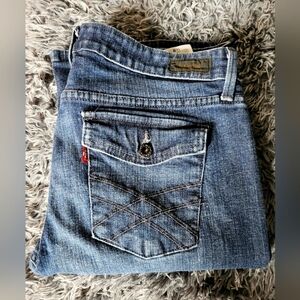 Levi's Womens Bootcut 545 Blue Denim Jeans With Flap Pockets - Size 14M